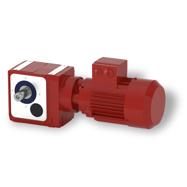ZAE M haakse wormtandwielmotorreductor met geïntegreerde elektromotor voor industriële aandrijvingen.