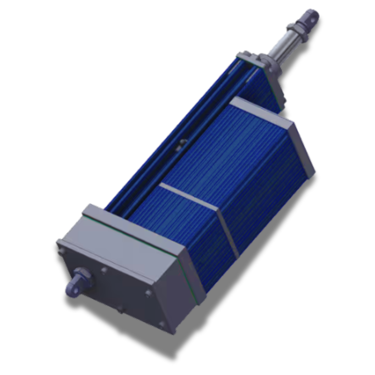 GROB Lineaire Elektrocilinder EZ | Axis & Stuifmeel Zware elektrische lineaire actuator met robuuste behuizing en uitschuifbare spindel voor nauwkeurige lineaire beweging en industriële automatisering.