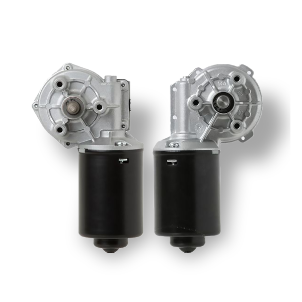 Set van twee RWM62-35 motorreductoren met haakse tandwielkast voor industriële aandrijvingen, automatisering en machinebouw.