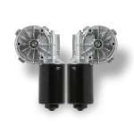 AxiPro compacte motorreductor RWM62-43 met geïntegreerde DC-motor en wormwielreductor voor industriële toepassingen.