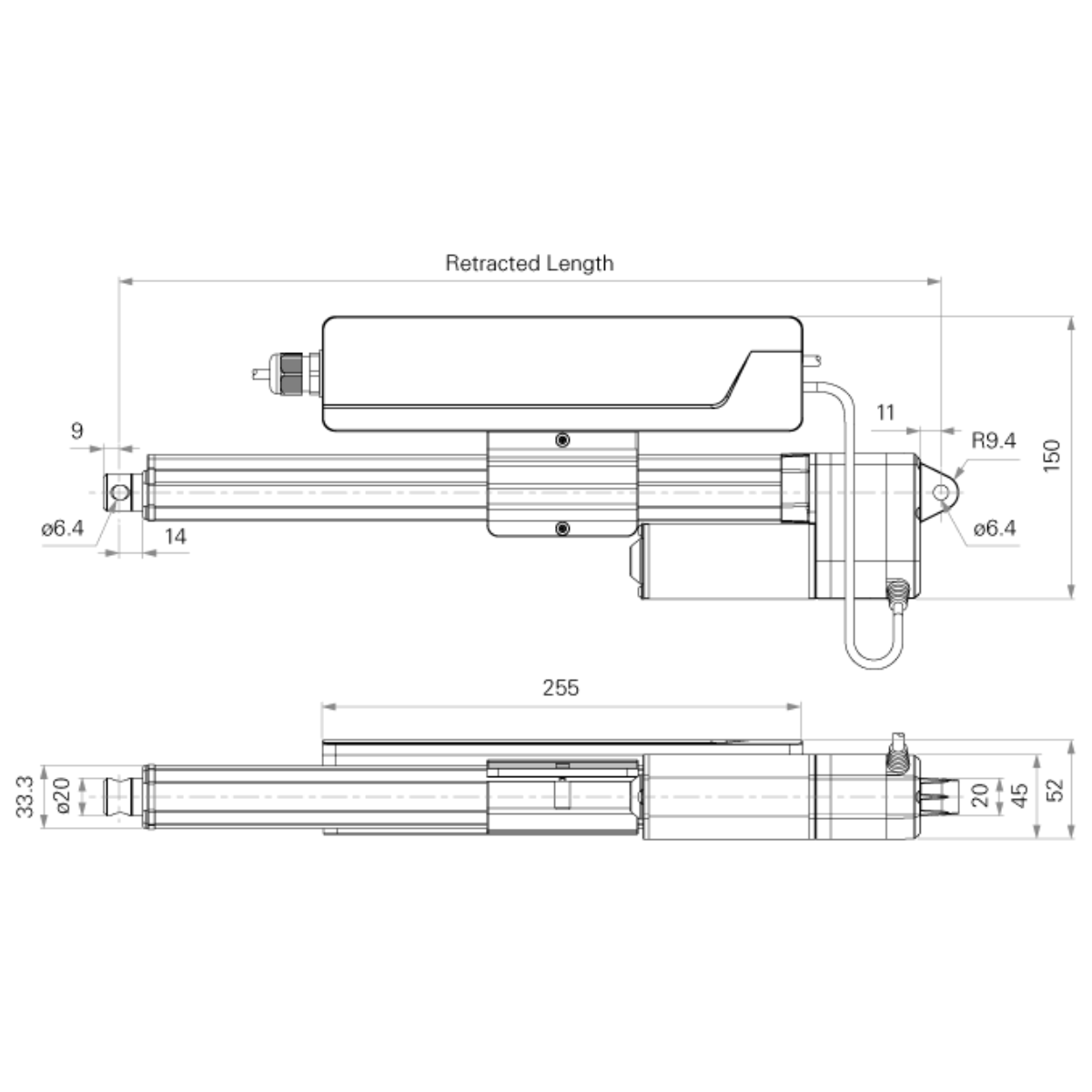 TiMOTION TA2PAC lineaire actuator | Axis & Stuifmeel TiMOTION TA2PAC lineaire actuators